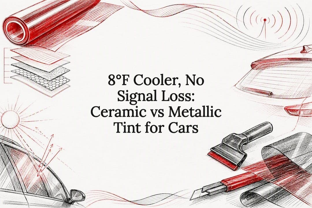 8°F Cooler, No Signal Loss: Ceramic vs Metallic Tint for Cars