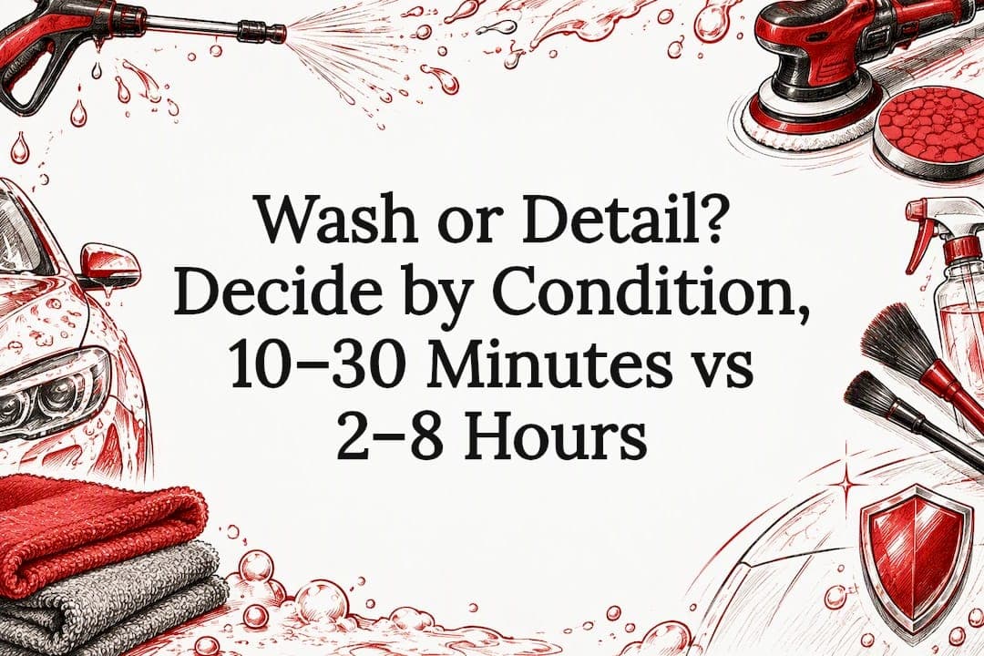 Wash or Detail? Decide by Condition, 10–30 Minutes vs 2–8 Hours